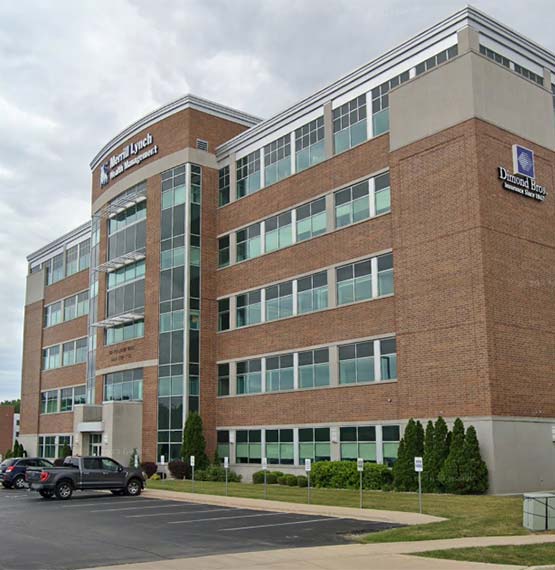 close-up side view of the Ashwaubenon Boardwalk building in Green Bay where AbbyBank's new commercial loan production office is located.