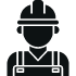 silhouette of man in hard hat for construction worker