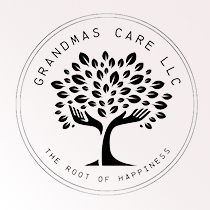 Grandma's Care LLC logo on white to gray gradient background