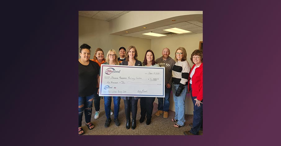 AbbyBank Foundation check presentation to Shawano Menominee Resiliency Coalition