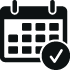 calendar icon with checkmark indicating availability