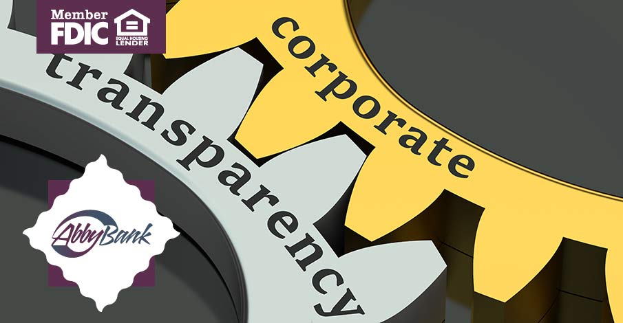 gears with corporate transparency writing