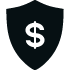 shield icon with dollar sign in it showing financial protection