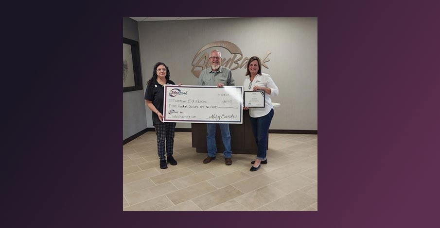 AbbyBank Foundation check presentation to Veterans 1st of NEW