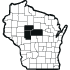 map of Wisconsin counties with Taylor County, Marathon County, and Clark County highlighted