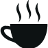 icon of coffee cup with steam rising out of it